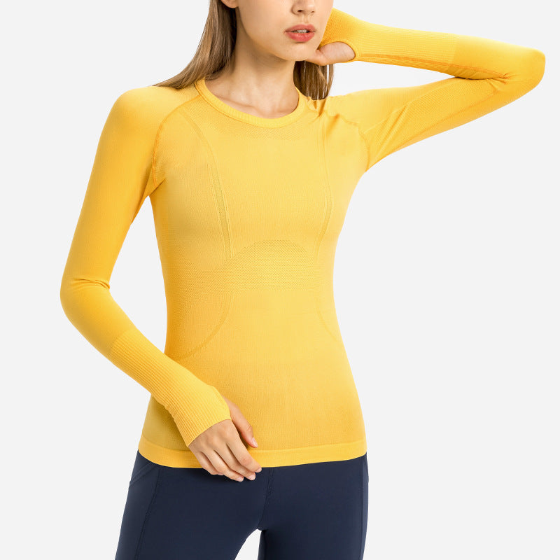 2023.09 renew 19 colors  Link 1 Ladies Long Sleeve Round Neck Sports T-Shirt Running Fitness Top Slim Breathable Yoga Long Sleeve