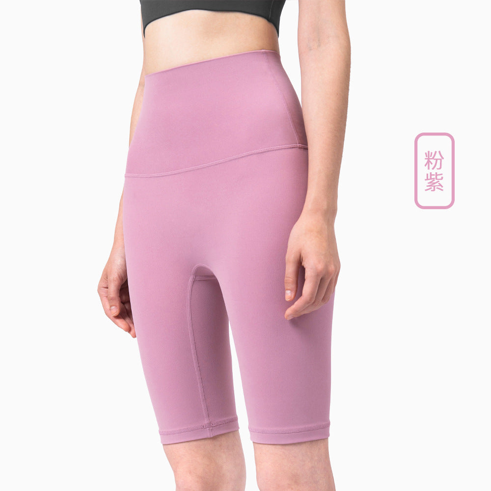 08/2023 LINK-2 update new colors   colors new color yoga five-point pants European and American nude high waist no embarrassing line sports fitness pants women
