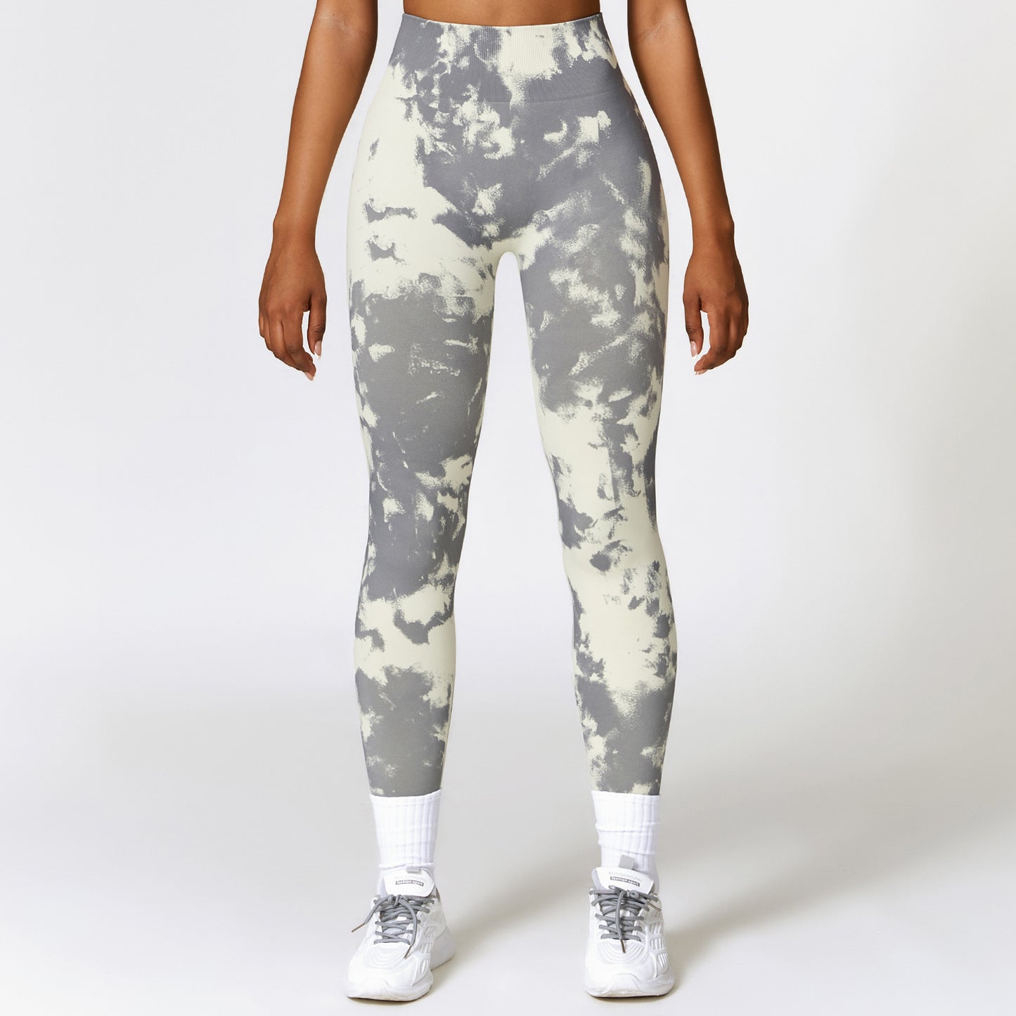 2023.09 Printed seamless high-waisted yoga pants camouflage hip lifting and abdominal tightening running sports fitness pants for women 7334