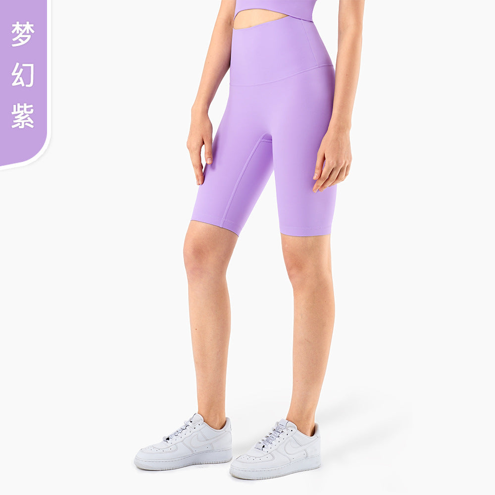 08/2023 LINK-2 update new colors   colors new color yoga five-point pants European and American nude high waist no embarrassing line sports fitness pants women