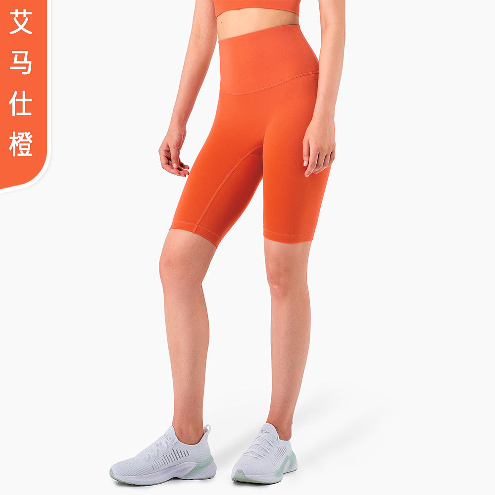 08/2023 LINK-2 update new colors   colors new color yoga five-point pants European and American nude high waist no embarrassing line sports fitness pants women