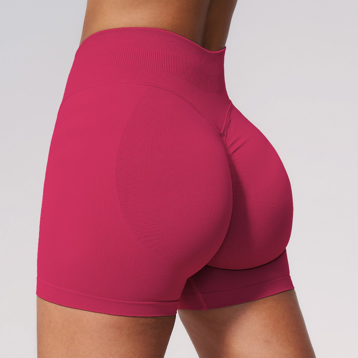 06/2024 Seamless high waist yoga shorts summer women's tight hip lifting sports running quick-drying fitness pants 7655