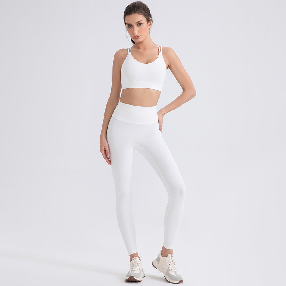 Wholesale Leggings Yoga Set | Bulk High-Shaping Lycra Suede Workout Set | fouregg