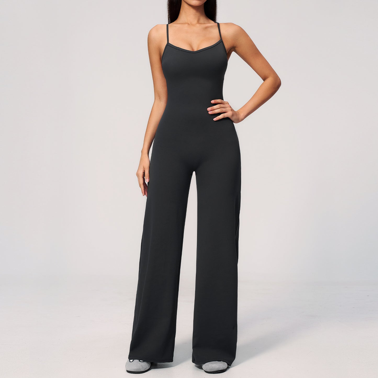 Wholesale High-Stretch Slimming Wide-Leg Jumpsuit | Bulk | fouregg