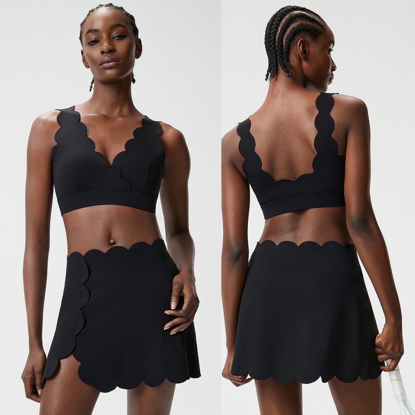 fouregg Summer Tennis Set Plus Size Breathable Badminton Gym Workout Set