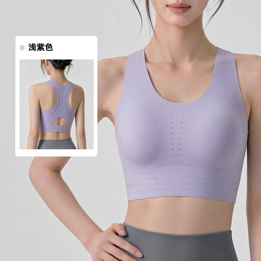 Wholesale High-Impact Sports Bra with Built-In Pads | Bulk Mesh   Shockproof Activewear Yoga Bra | fouregg