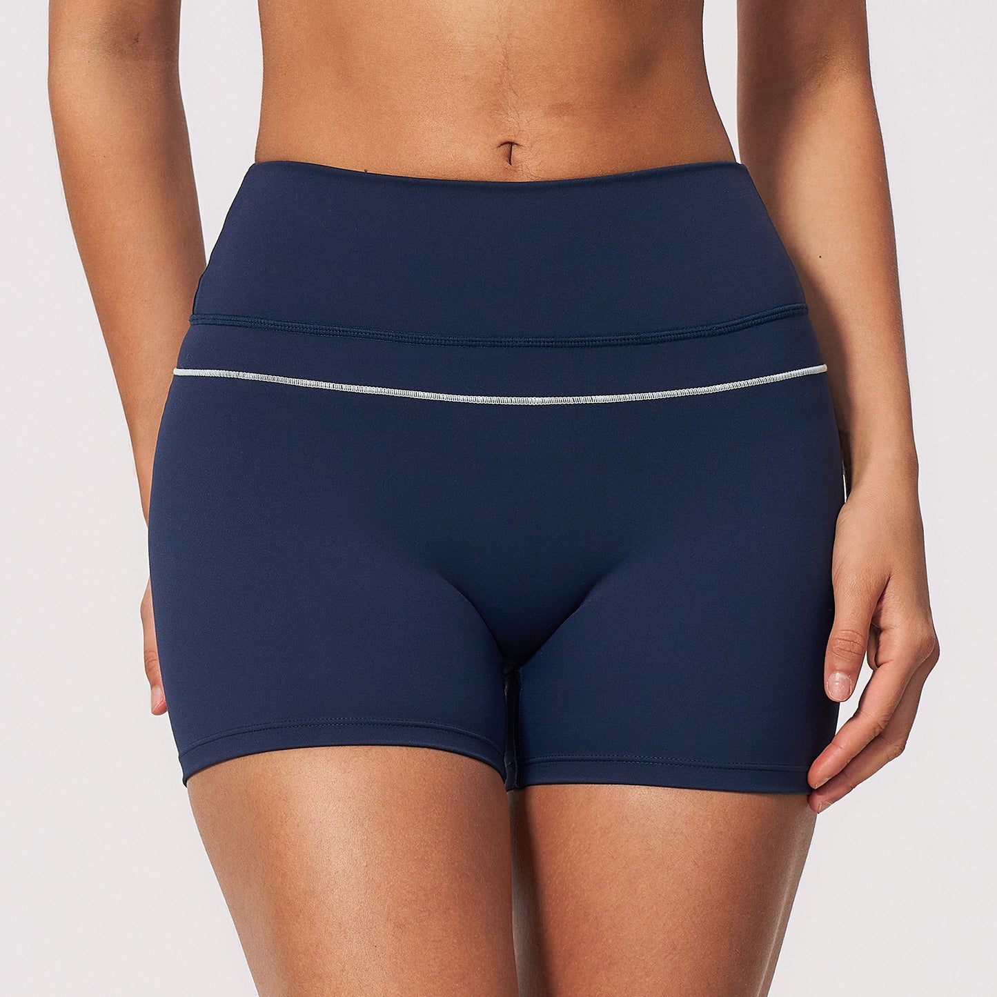 Wholesale 2026 Contrast High-Waist Yoga Shorts | Tummy-Control Shorts 9615 | fouregg