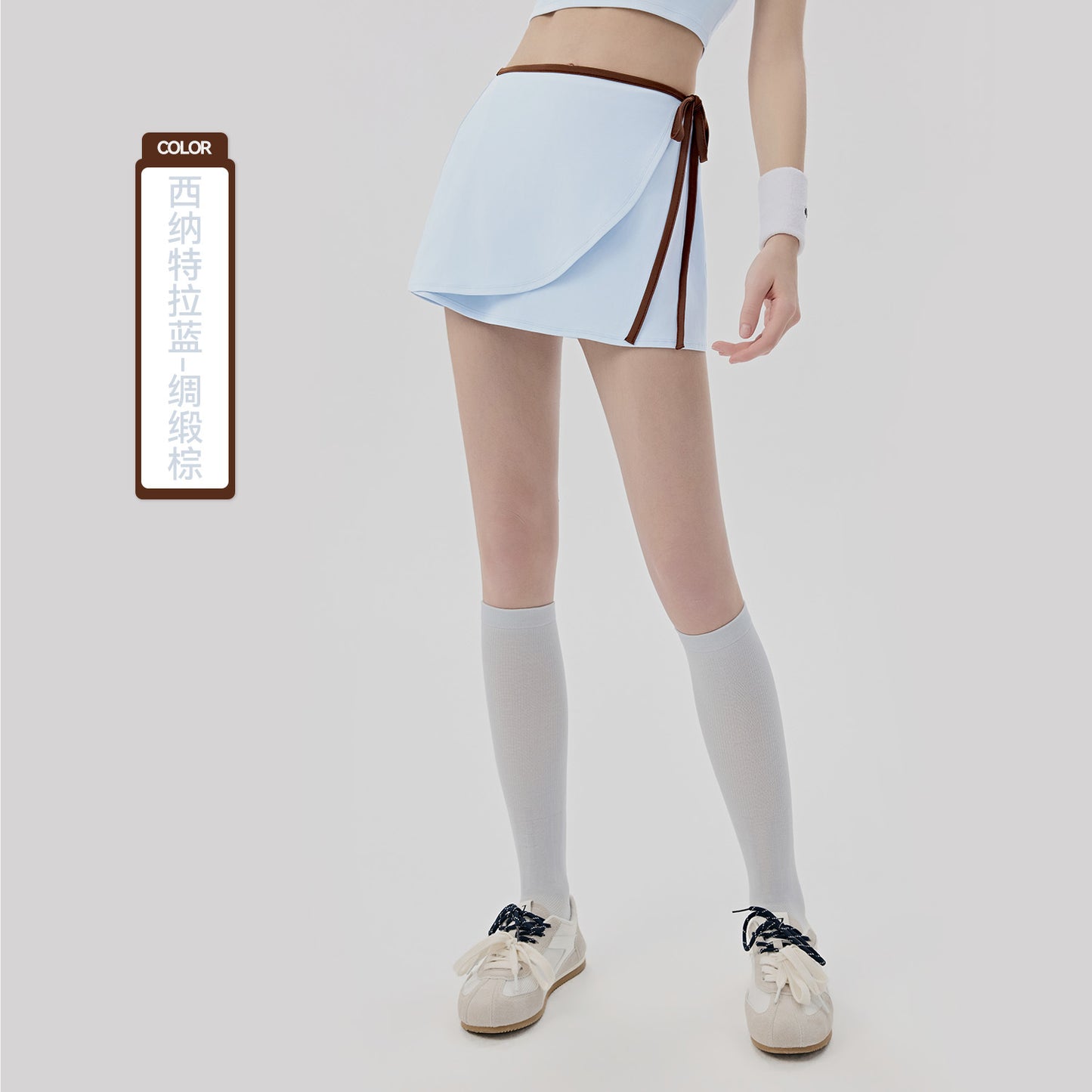 01/2026 New yoga mini skirt with pockets, faux two-piece design, color-blocked trim, hip-covering skirt, sporty tennis skirt, Pickleball Skirt