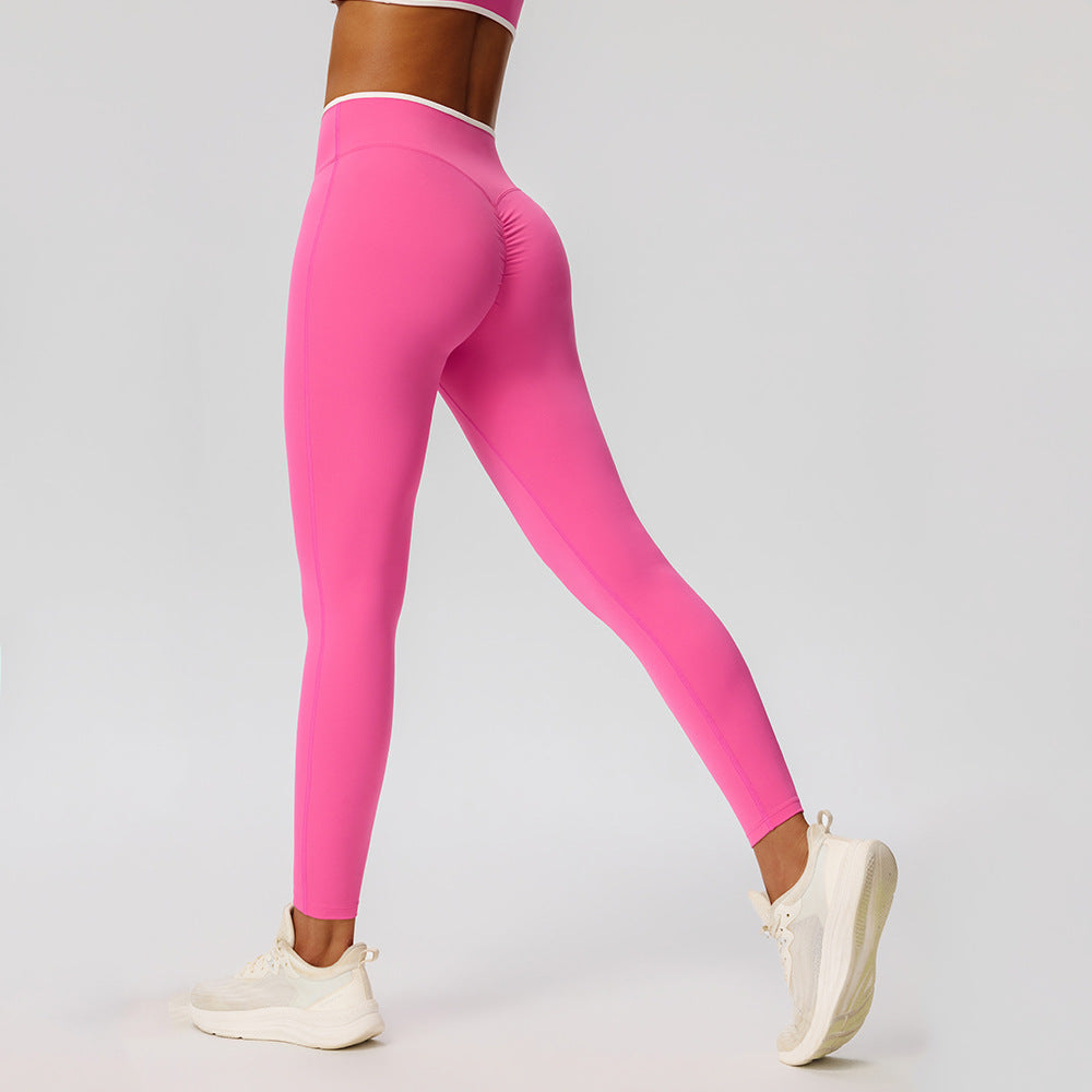 Wholesale 52347 Contrast High Waist Gym Pants | Booty Lift | Bulk | fouregg