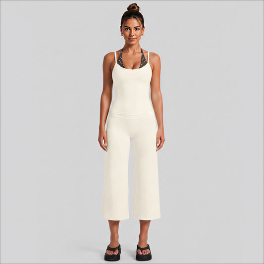 Wholesale Women’s Fitness Set | Bulk Slim Fit Color Block Sports Tank & Yoga Outfit | fouregg