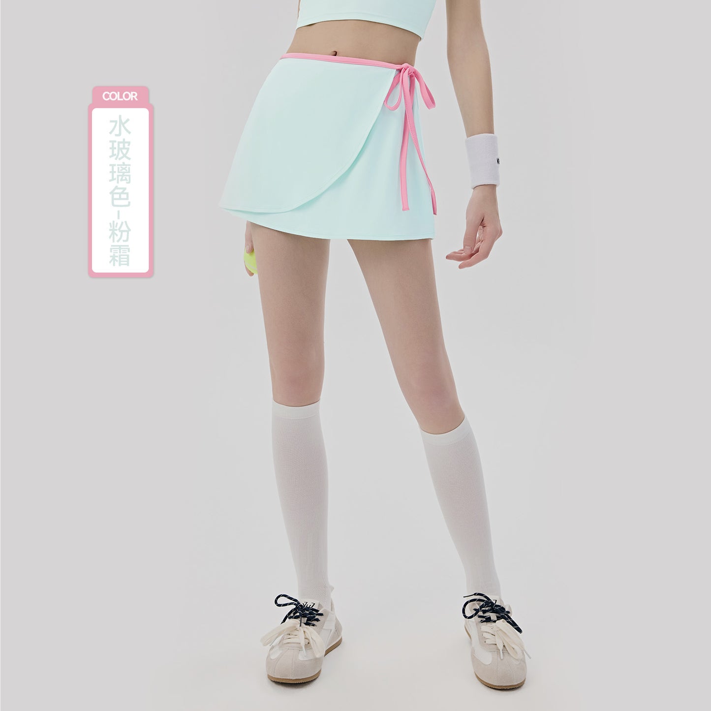 01/2026 New yoga mini skirt with pockets, faux two-piece design, color-blocked trim, hip-covering skirt, sporty tennis skirt, Pickleball Skirt