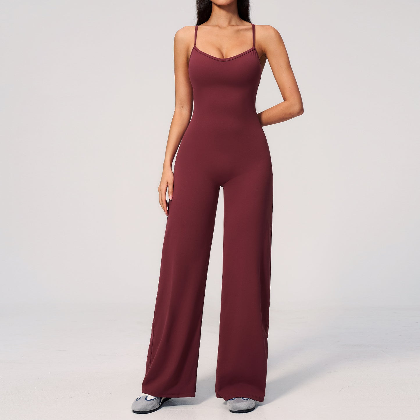 Wholesale High-Stretch Slimming Wide-Leg Jumpsuit | Bulk | fouregg