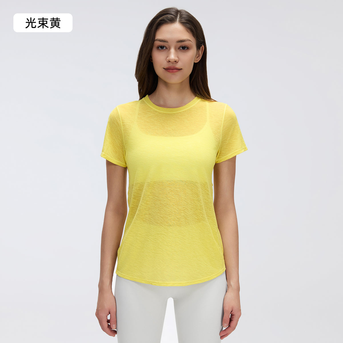 Wholesale Slub Cotton Short Sleeve Yoga Top | Cutout-Back Gym T-Shirt | fouregg