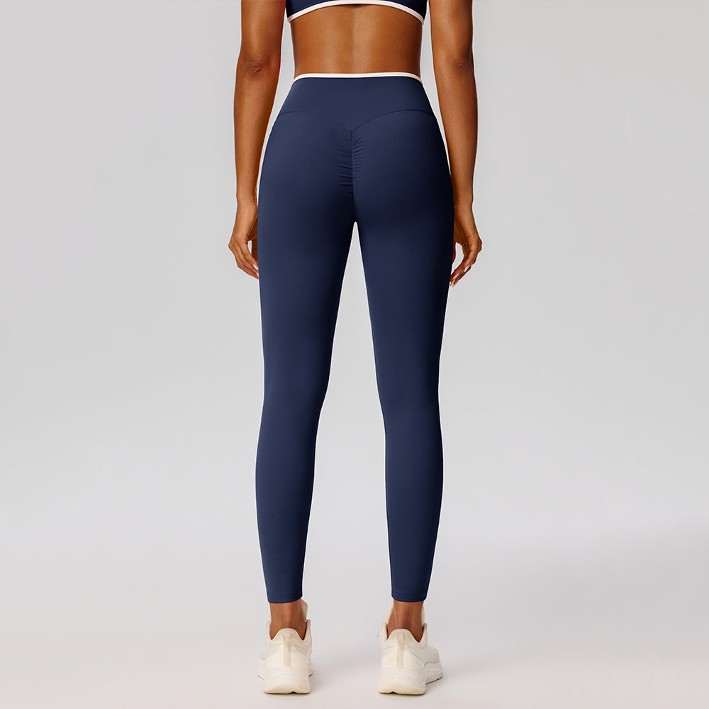Wholesale 52347 Contrast High Waist Gym Pants | Booty Lift | Bulk | fouregg