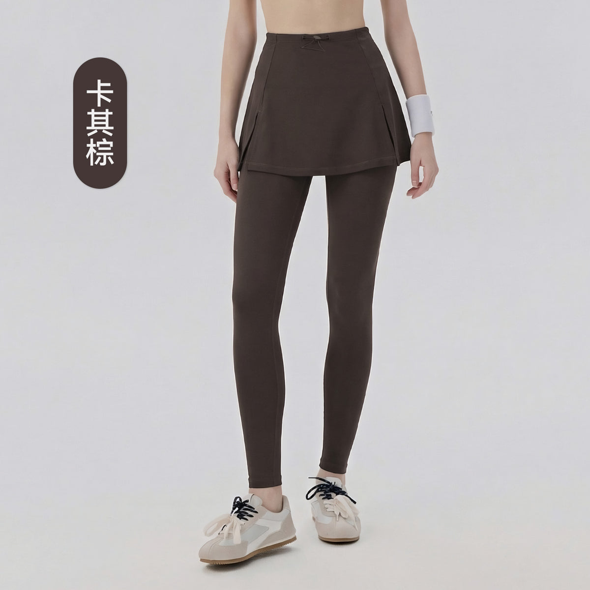Wholesale Two-in-One Yoga Leggings with Skirt | Bulk Pocketed Workout Skort Pants | fouregg