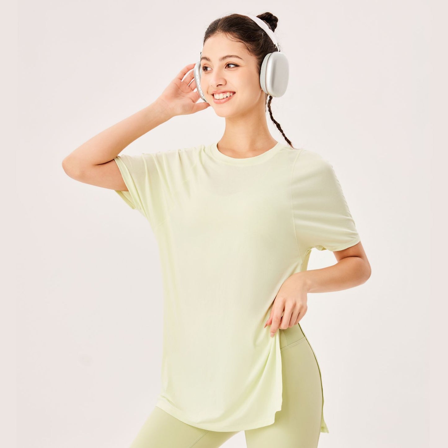 fouregg Plus Size Yoga Top Mesh Patchwork Cropped Gym Tee Bulk Stock Ready to Ship