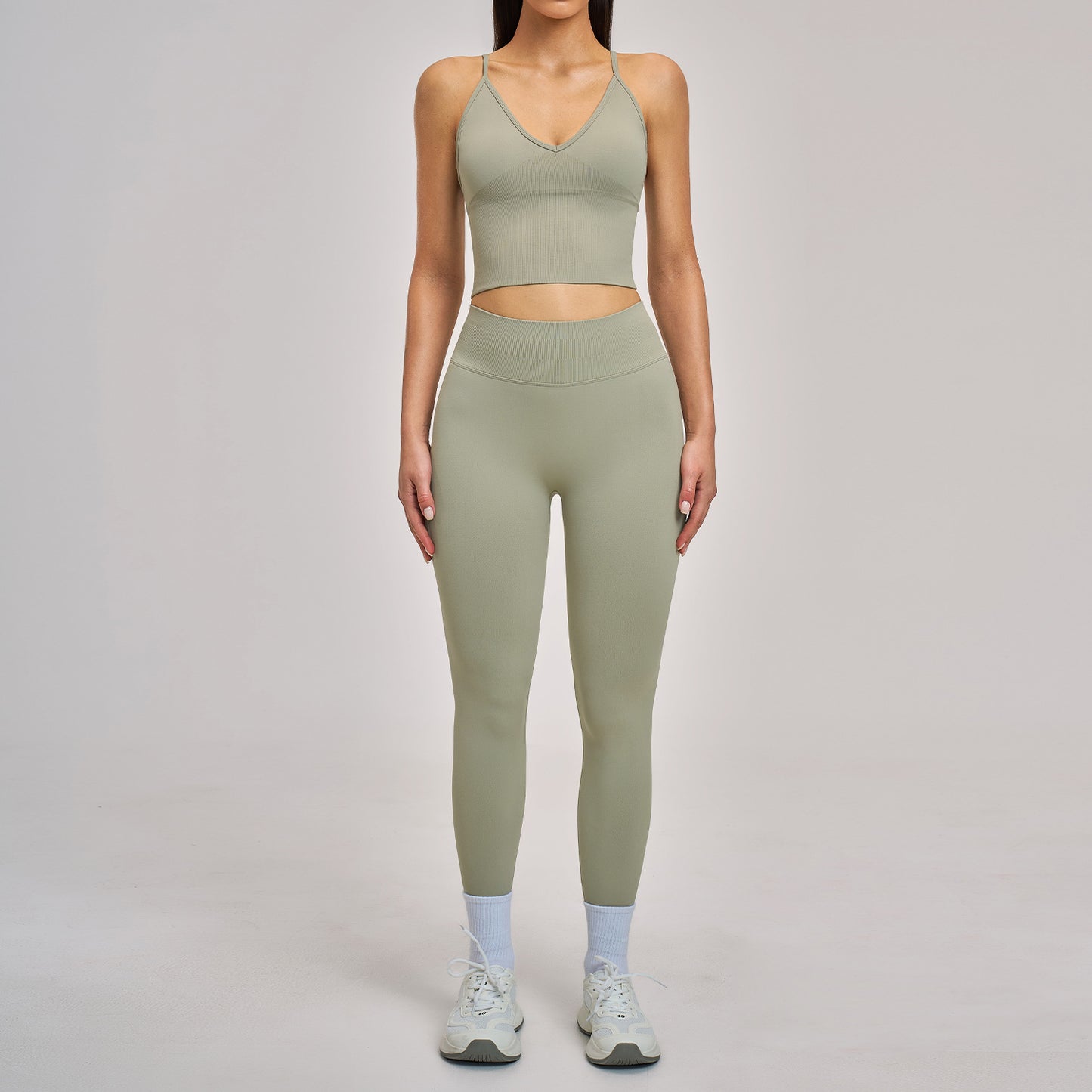 03/2026 Wholesale FOUREGG #5518 Seamless Sets: High-impact Racerback & Naked-feel. Performance gear for 2026 Pickleball & Gym.