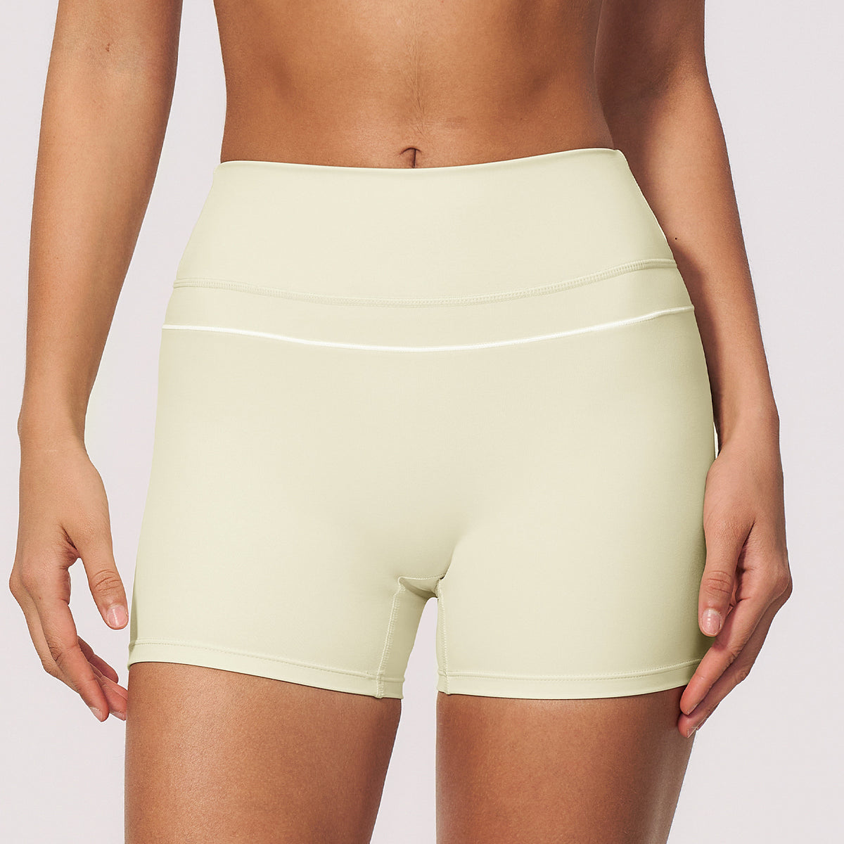 Wholesale 2026 Contrast High-Waist Yoga Shorts | Tummy-Control Shorts 9615 | fouregg