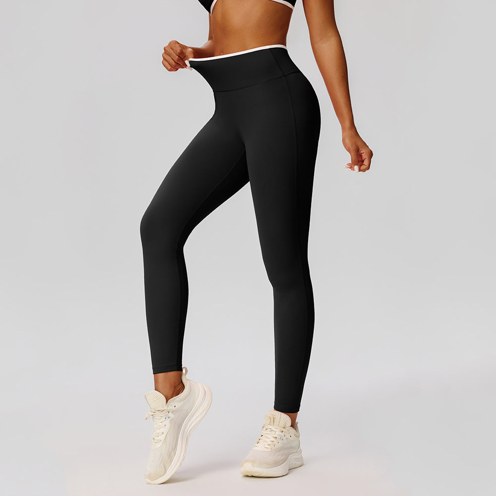 Wholesale 52347 Contrast High Waist Gym Pants | Booty Lift | Bulk | fouregg