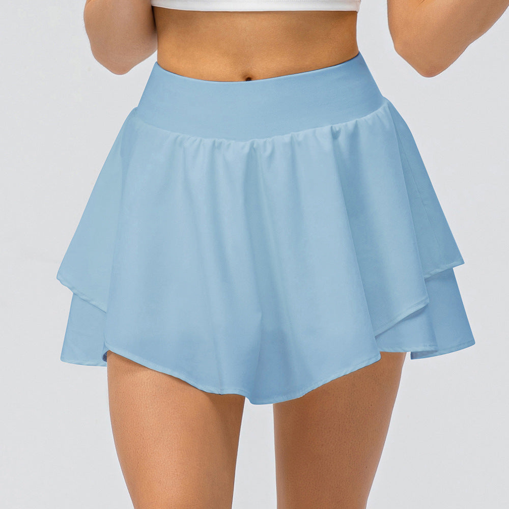 Falda deportiva de yoga de primavera y verano nueva, pantalón pirata suelto transpirable para correr, falda de fitness de dos piezas antifricción 22443