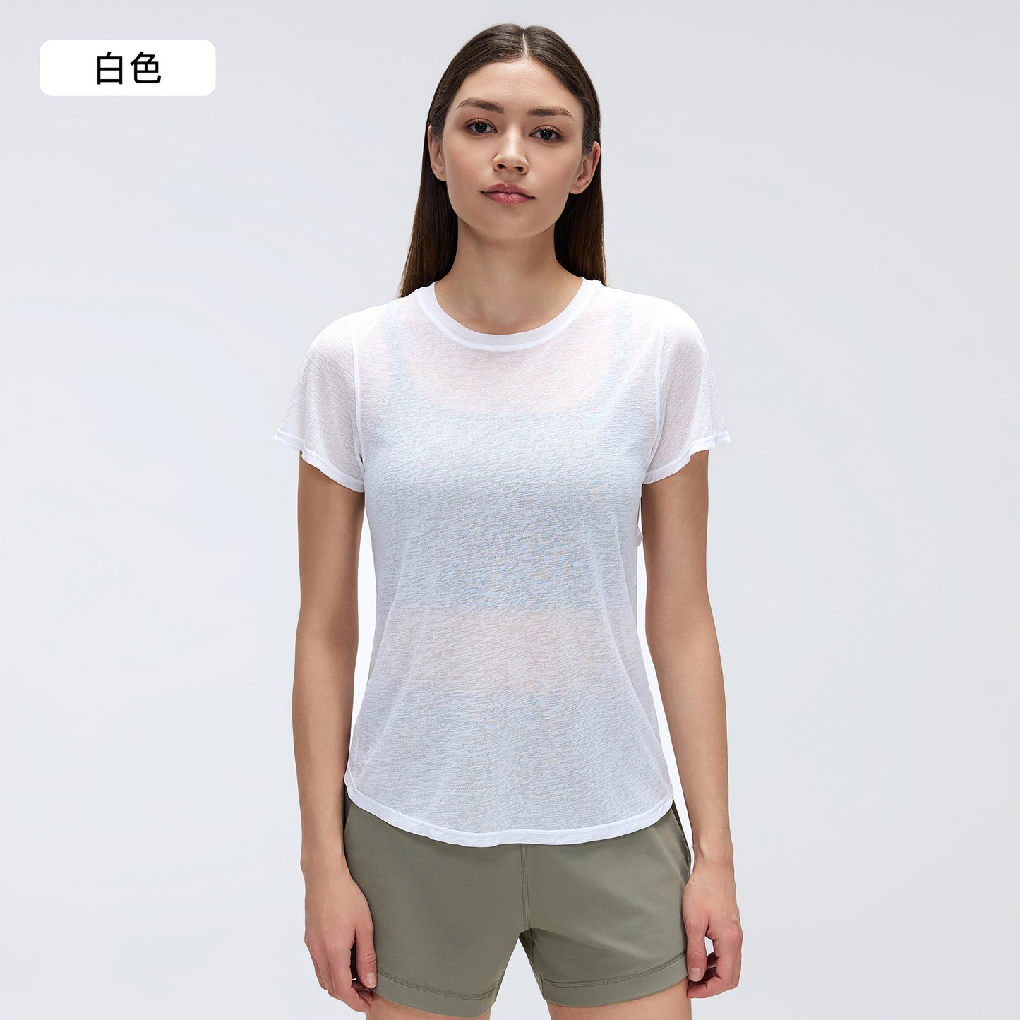 Wholesale Slub Cotton Short Sleeve Yoga Top | Cutout-Back Gym T-Shirt | fouregg