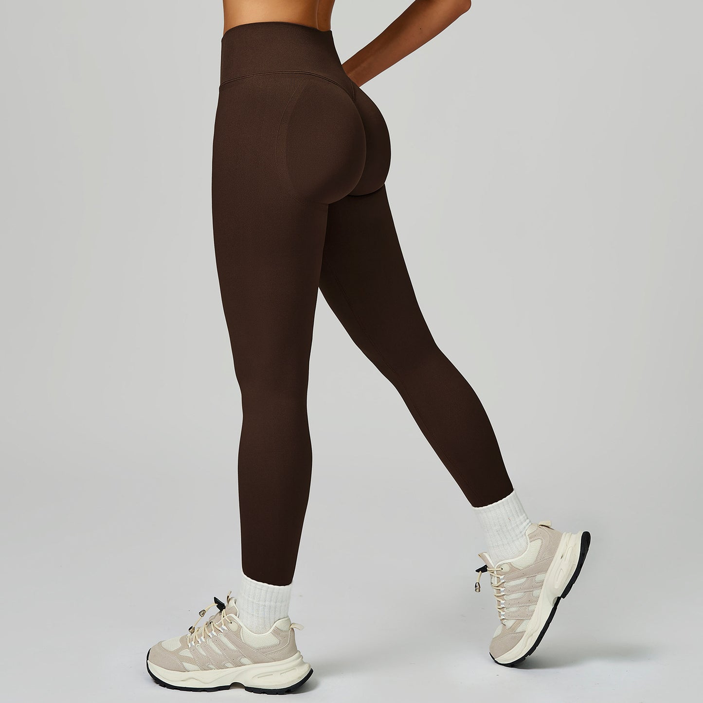 08/2025 Pantalones de yoga sin costuras transfronterizos, bajo en contraste de color, cintura alta, pantalones ajustados, deportivos, para correr y fitness 9245