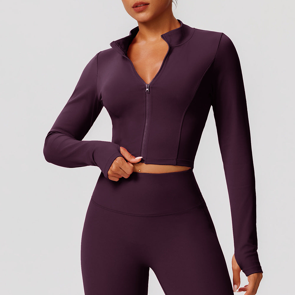 Custom Private Label 52637 Slim Fit Zipper Yoga Jacket | Wholesale | fouregg