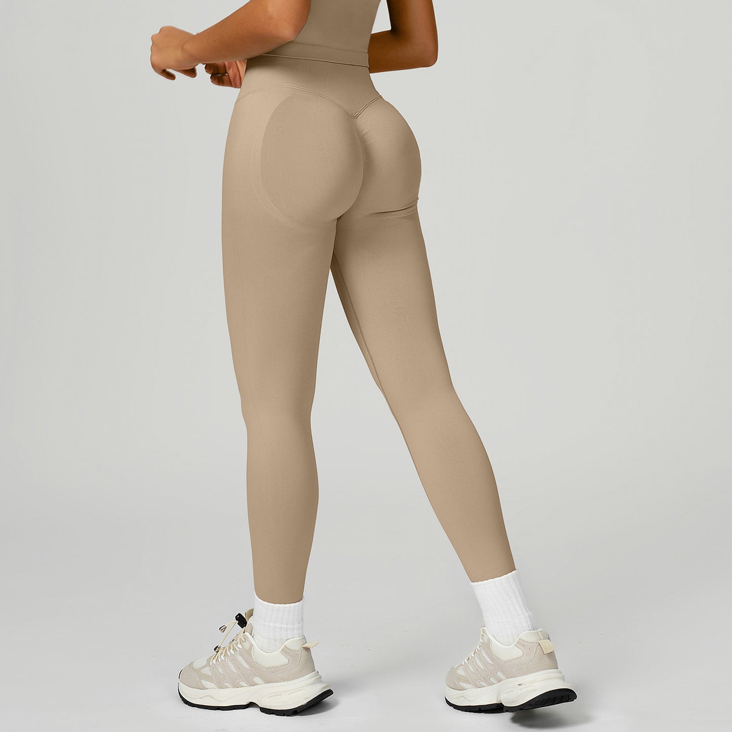 08/2025 Pantalones de yoga sin costuras transfronterizos, bajo en contraste de color, cintura alta, pantalones ajustados, deportivos, para correr y fitness 9245