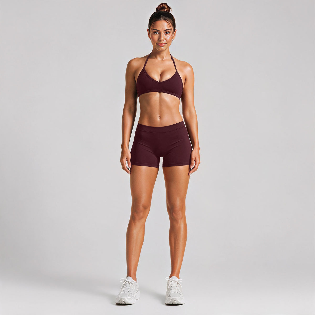 Wholesale Halter Sports Bra Shorts Yoga Set | Women's Fitness Activewear Set | fouregg