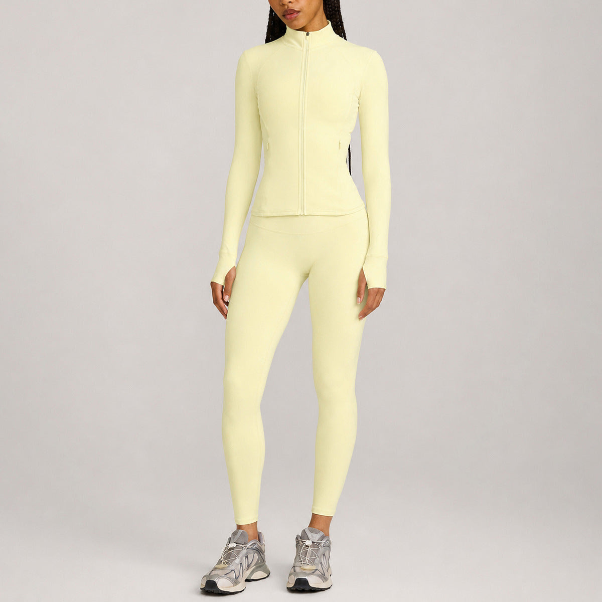 Wholesale Moisture-Wicking Zip Long Sleeve Top & Pants Set | Breathable Workout | fouregg