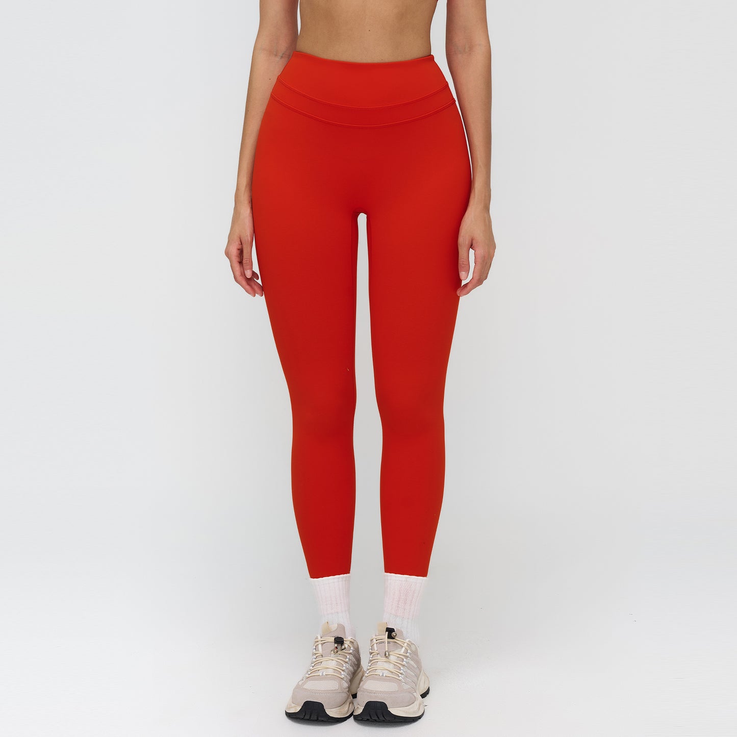 07/2024 Brushed tight high waist yoga pants abdomen hip lift fitness pants outdoor running outer wear sports trousers 8863