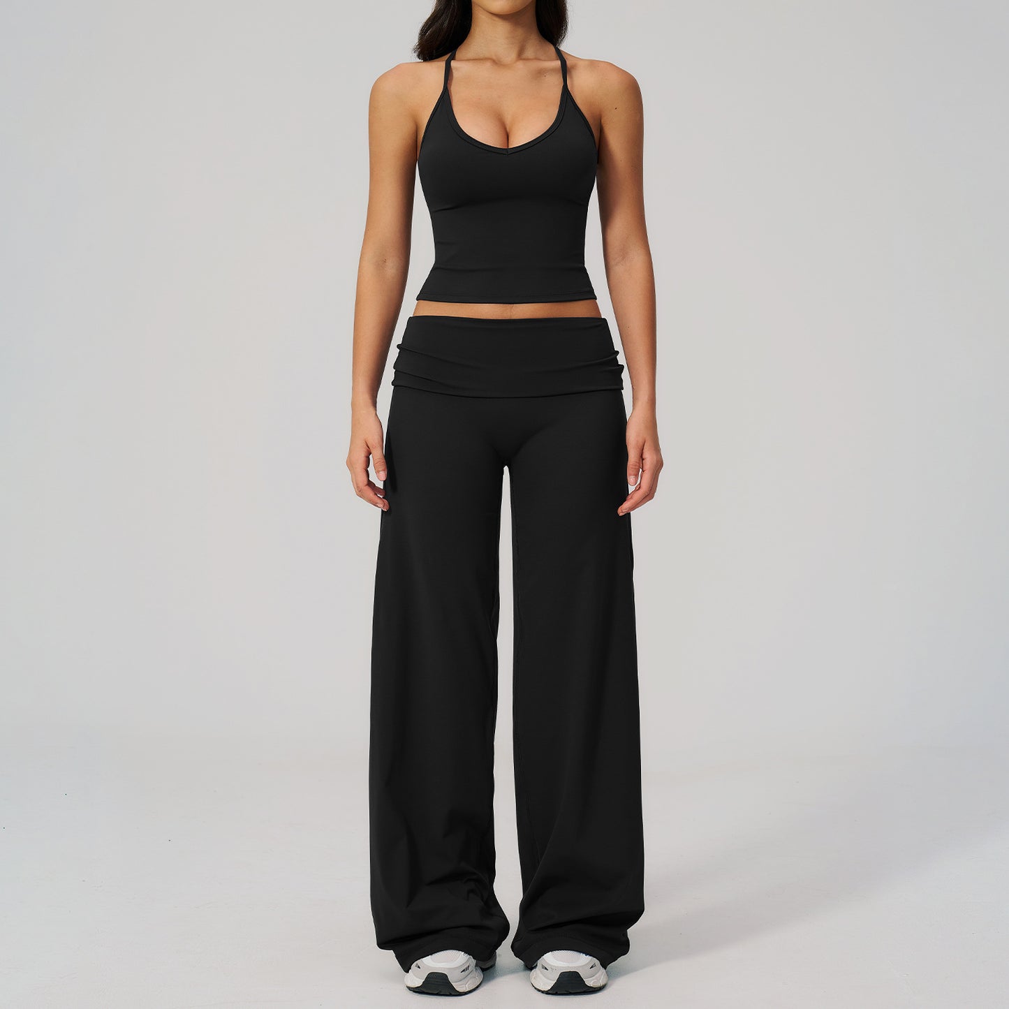 Wholesale Series 5558 Yoga Set | Fold-over Waistband Gym Outfit | fouregg