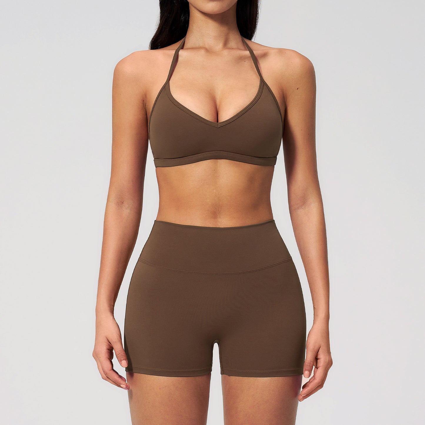 Wholesale Halter Neck Yoga Set | Tight Fit Gym Workout Outfit 5555 | fouregg