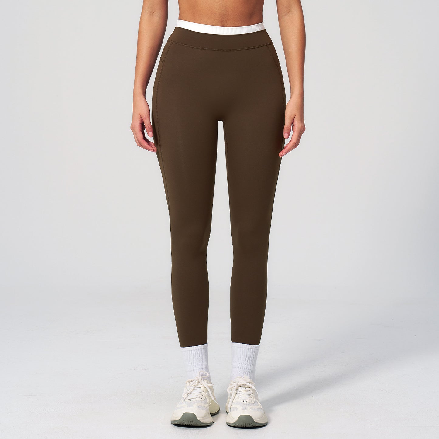 10/2025 Yoga long pants, ribbed high-waisted color-blocked tight-fitting long pants, women's sports running fitness wear 3129
