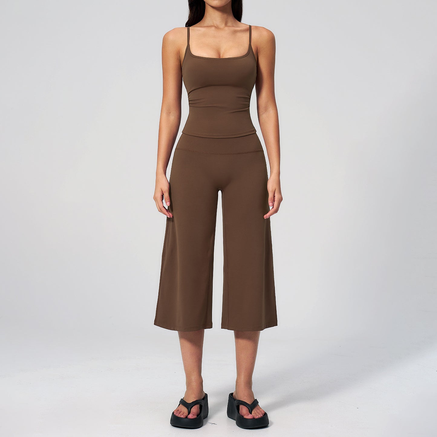 Wholesale Strappy Yoga Set | High-Waist Biker Shorts Outfit 5555 | fouregg