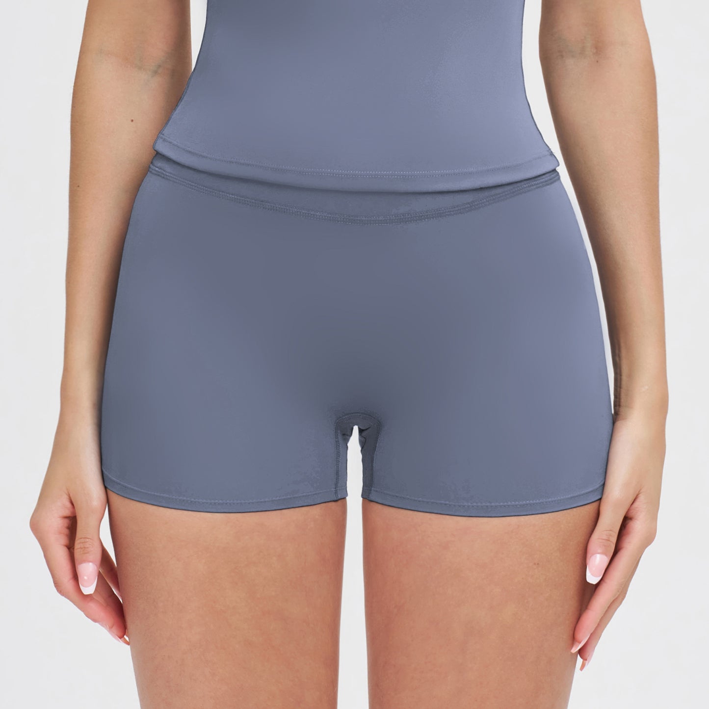 07/2024 Frosted tight yoga shorts Women's high-waisted abdominal fitness pants hip lift running shorts 8519