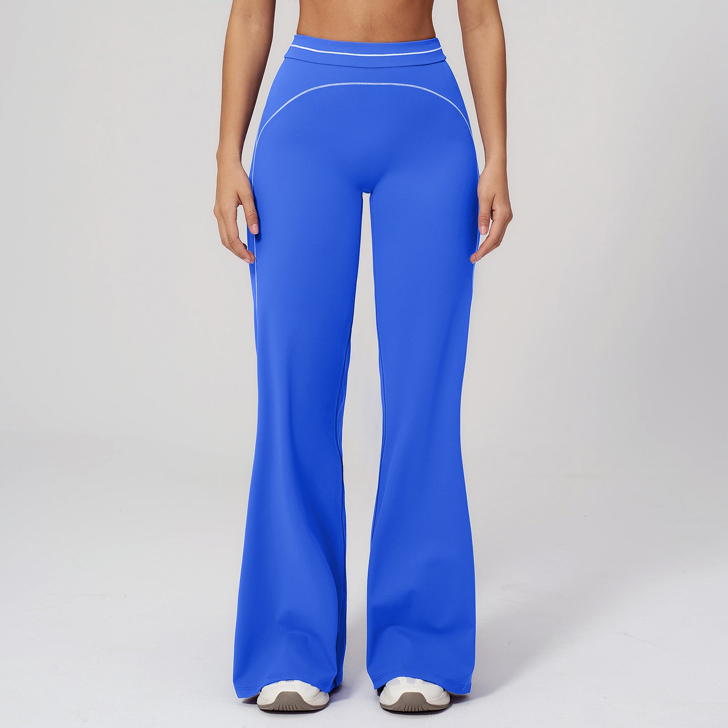 11/2025 Pantalones de pierna ancha cepillados otoño/invierno, cintura alta, bloques de color, pantalones casuales holgados, ropa deportiva para correr al aire libre 7028