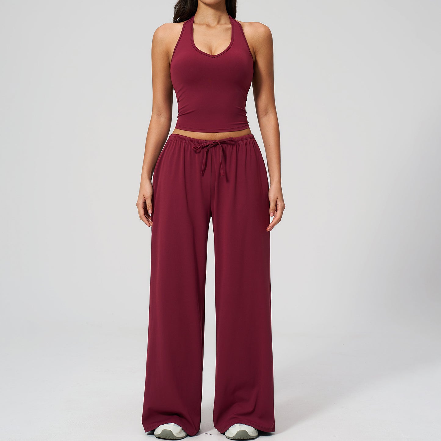 09/2025 Traje de yoga lijado de secado rápido con tirantes cruzados de espalda bonita, traje deportivo casual de running y fitness para mujer 3058