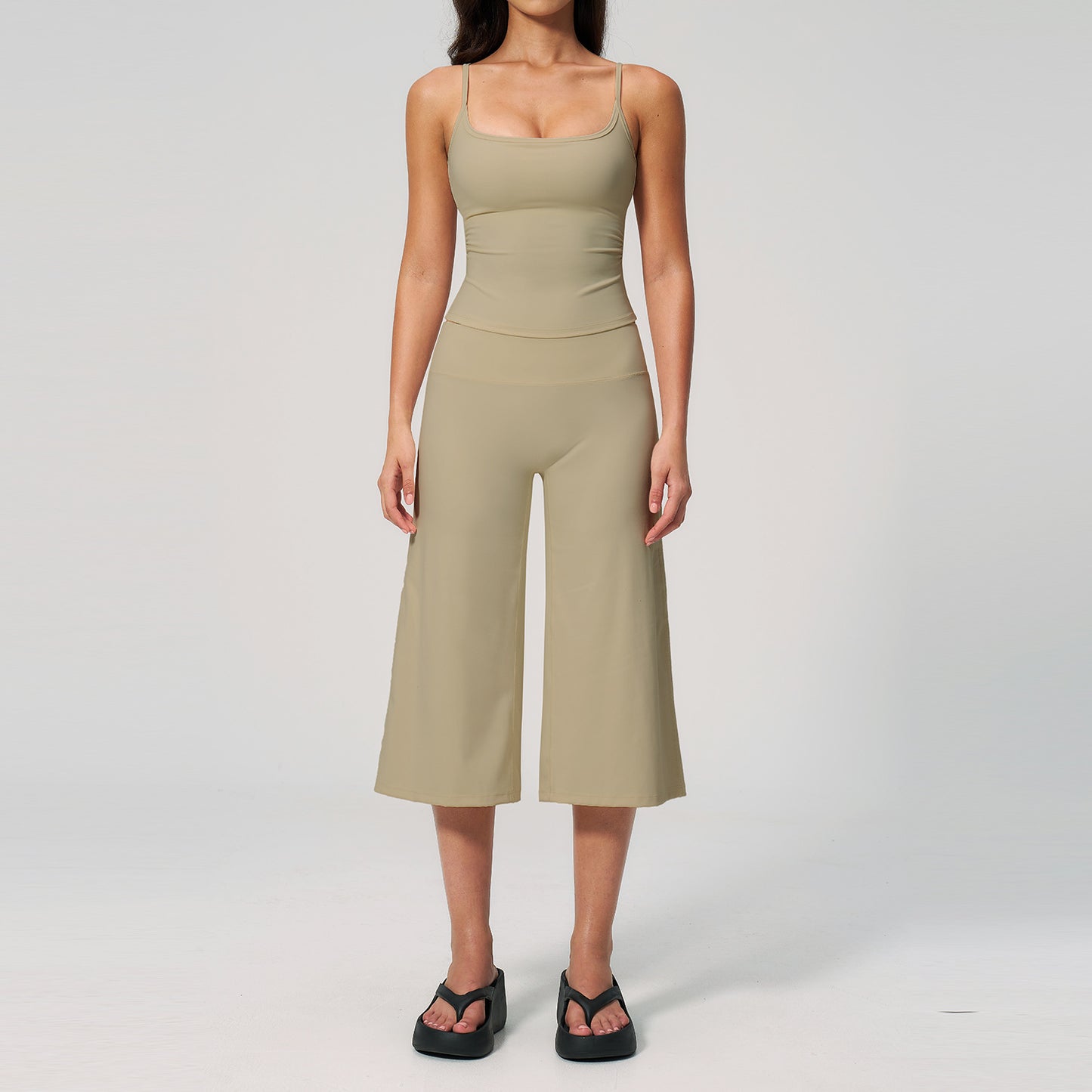 Wholesale Strappy Yoga Set | High-Waist Biker Shorts Outfit 5555 | fouregg