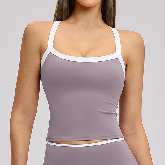 06/2025 Yoga vest contrast color hollow back fitness wear high-end running sports underwear 2027