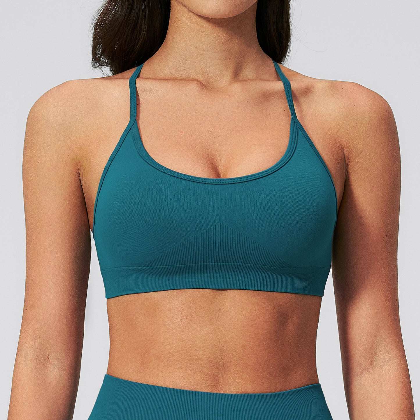 07/2023 Soutien-gorge de yoga sans couture à séchage rapide, vêtement de sport moulant pour la course et le fitness, débardeur dos nu, vêtement de yoga 7137