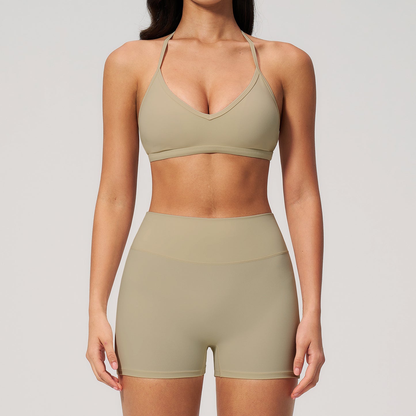 Wholesale Halter Neck Yoga Set | Tight Fit Gym Workout Outfit 5555 | fouregg