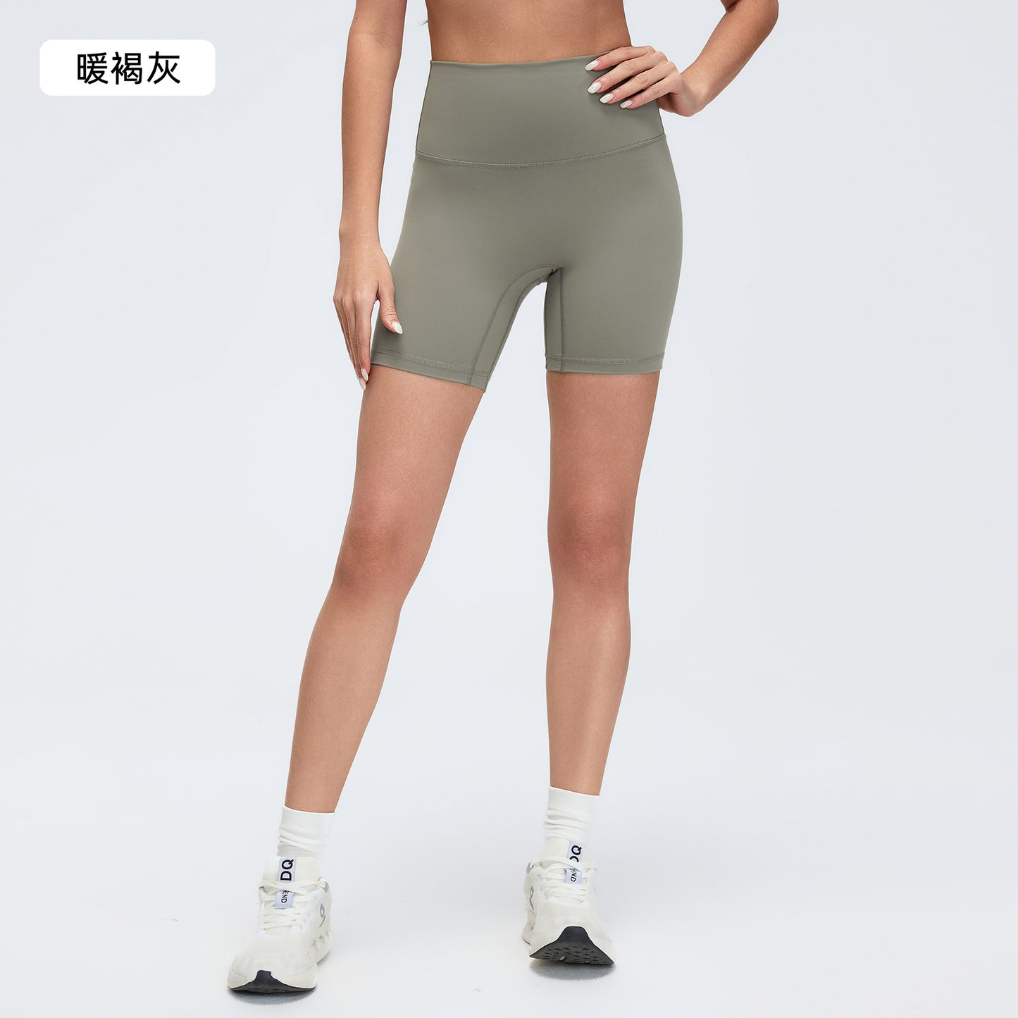 LINK-2 05/2024 Spring/Summer new T-line free solid color yoga shorts tight stretch three-point pants