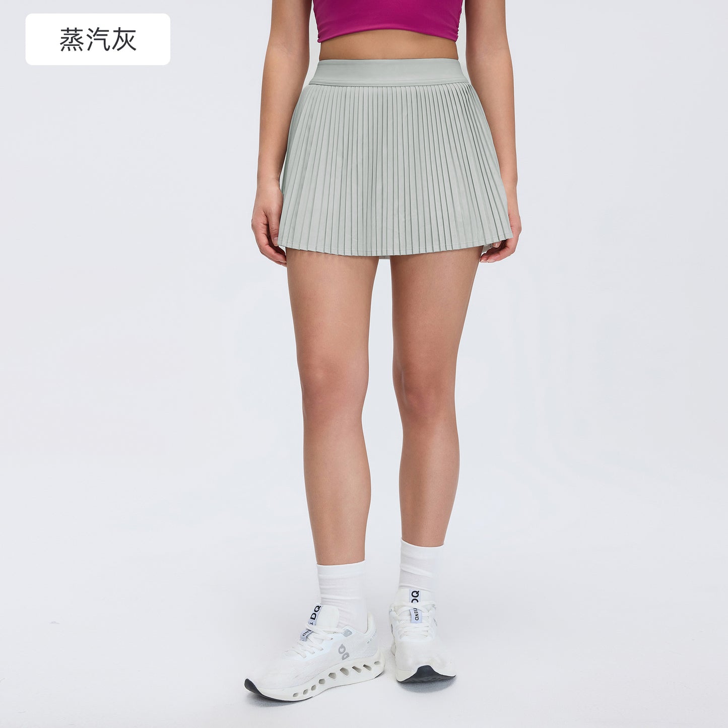 01/2025 High waist sports skirt women's outdoor fitness tennis skirt with lining to prevent exposure yoga skirt pleated skirt D25008