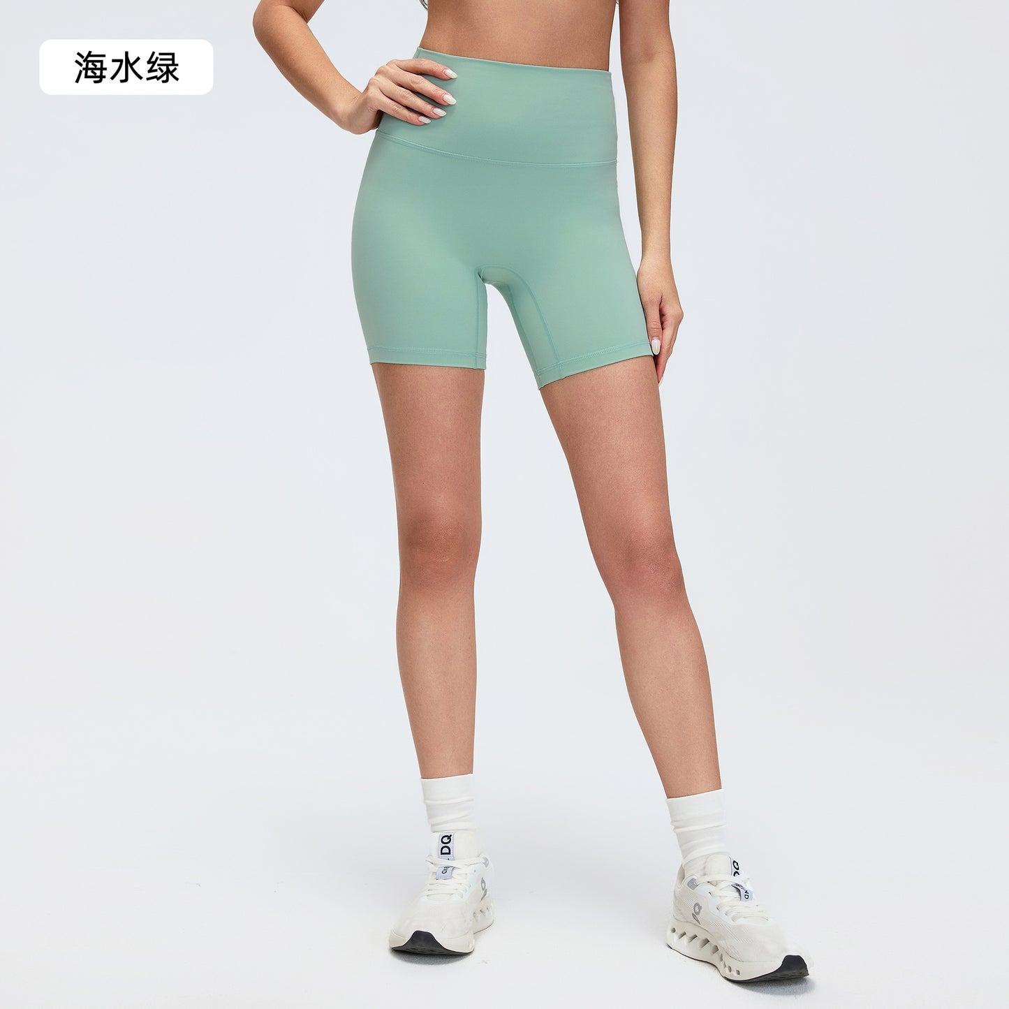 LINK-2 05/2024 Spring/Summer new T-line free solid color yoga shorts tight stretch three-point pants