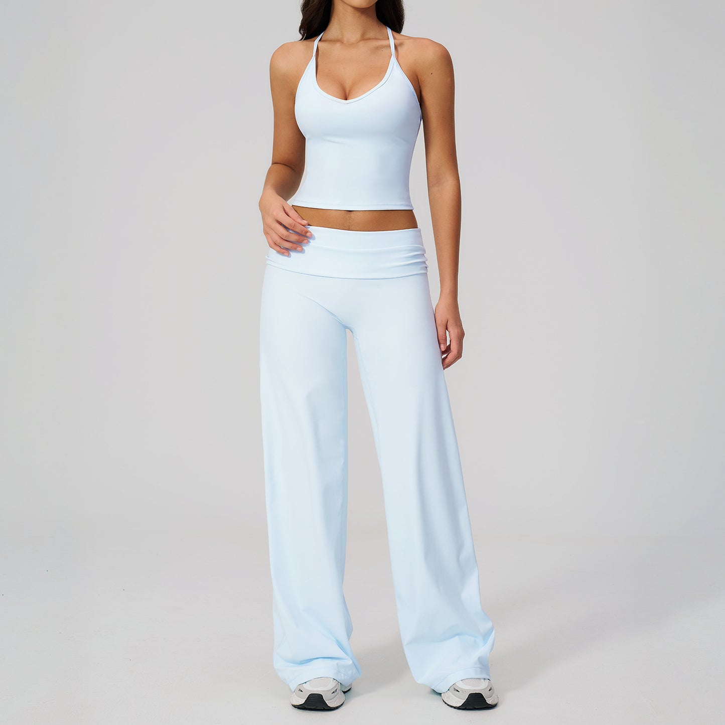 Wholesale Series 5558 Yoga Set | Fold-over Waistband Gym Outfit | fouregg
