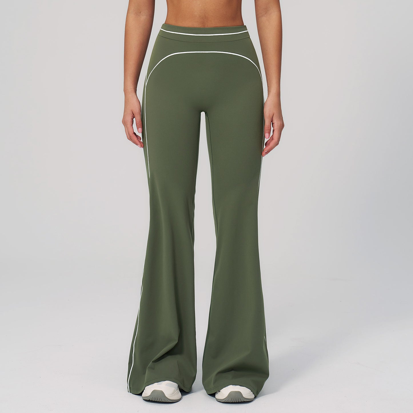 11/2025 Pantalones de pierna ancha cepillados otoño/invierno, cintura alta, bloques de color, pantalones casuales holgados, ropa deportiva para correr al aire libre 7028