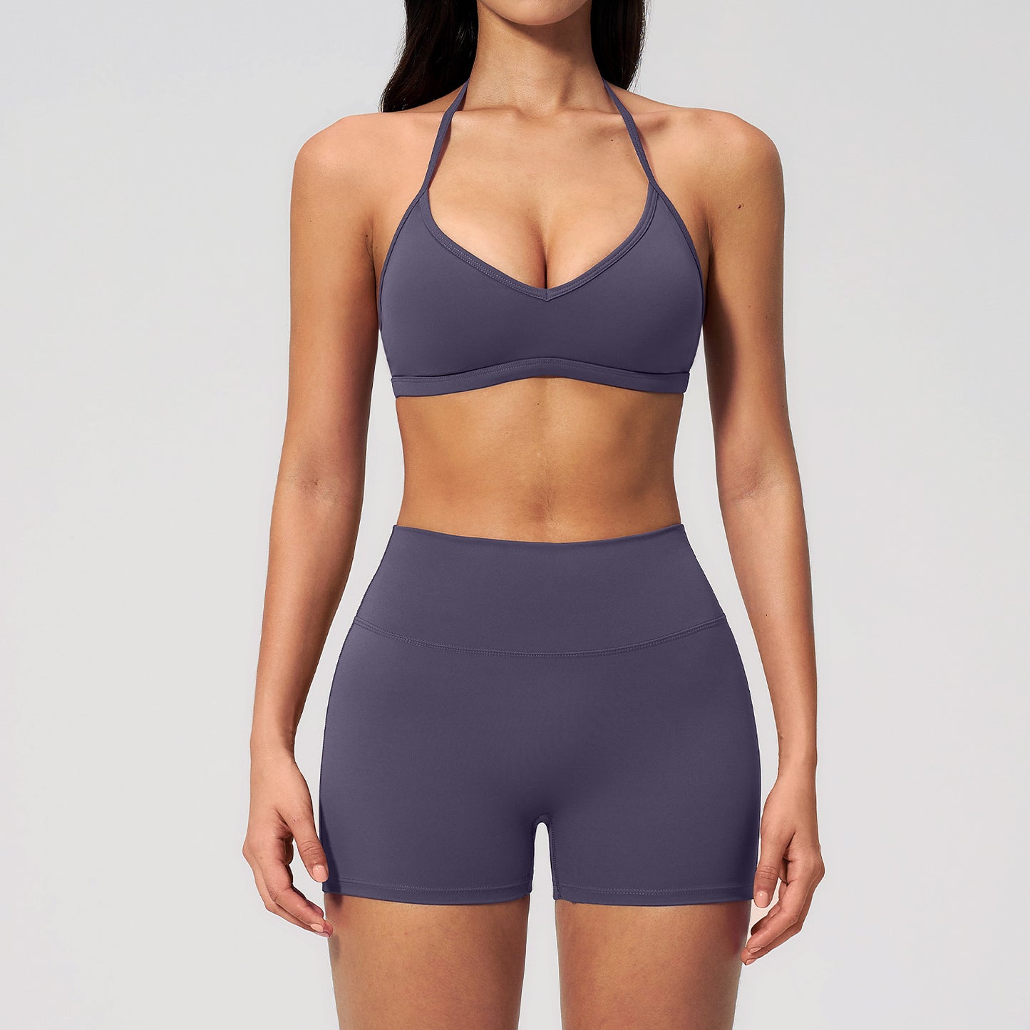 Wholesale Halter Neck Yoga Set | Tight Fit Gym Workout Outfit 5555 | fouregg