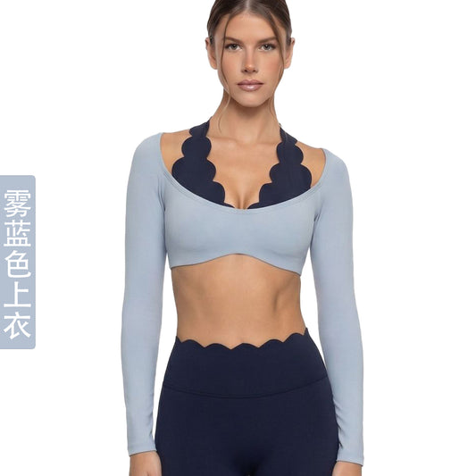Wholesale 2-in-1 Faux Twinset Color-Block Yoga Top | Women's Pilates Gym Fitness Running Athletic Tank Top | Bulk | fouregg