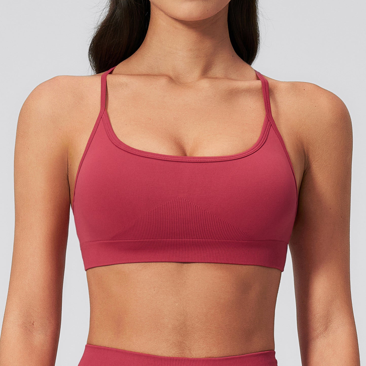 07/2023 Soutien-gorge de yoga sans couture à séchage rapide, vêtement de sport moulant pour la course et le fitness, débardeur dos nu, vêtement de yoga 7137